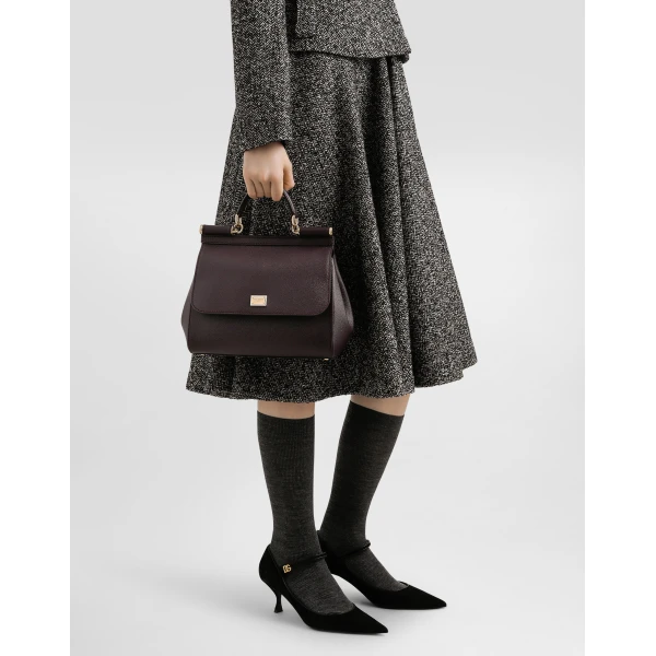 Bordeaux Dolce & Gabbana Large Sicily handbag in dauphine calfskin, view 2 | Totes & Top-Handle Bags