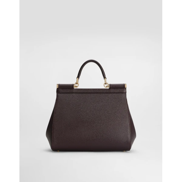 Bordeaux Dolce & Gabbana Large Sicily handbag in dauphine calfskin, view 4 | Totes & Top-Handle Bags
