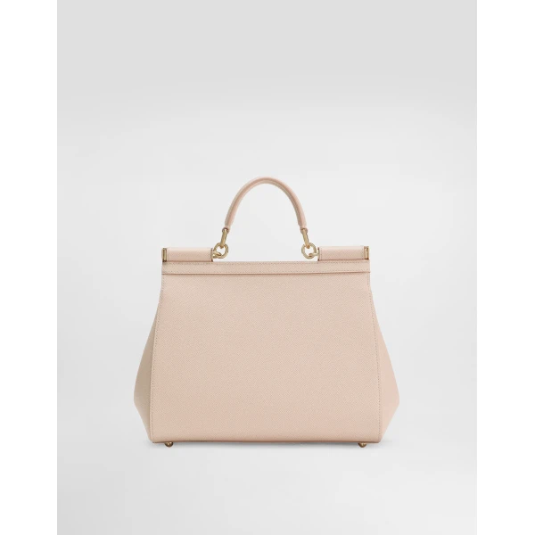 Pink Dolce & Gabbana Large Sicily handbag in dauphine calfskin, view 4 | Totes & Top-Handle Bags