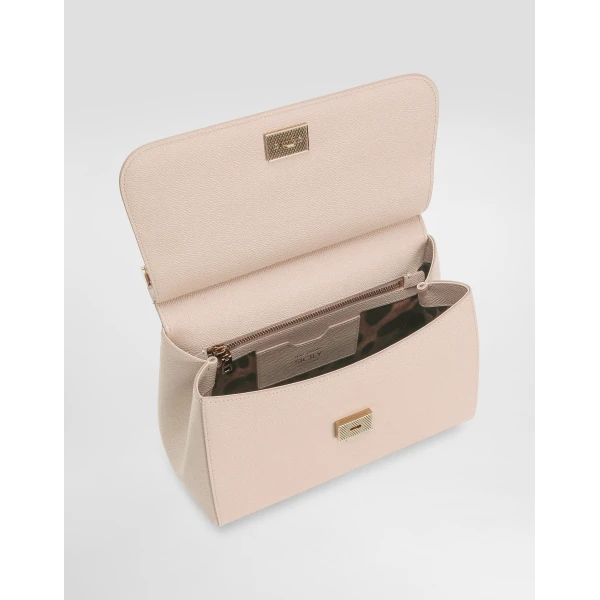 Pink Dolce & Gabbana Large Sicily handbag in dauphine calfskin, view 5 | Totes & Top-Handle Bags