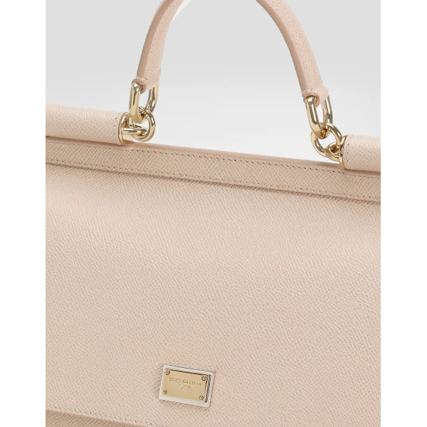 Pink Dolce & Gabbana Large Sicily handbag in dauphine calfskin, view 6 | Totes & Top-Handle Bags