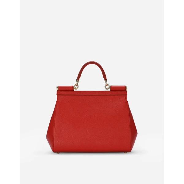 Red Dolce & Gabbana Large Sicily handbag in dauphine calfskin, view 4 | Totes & Top-Handle Bags
