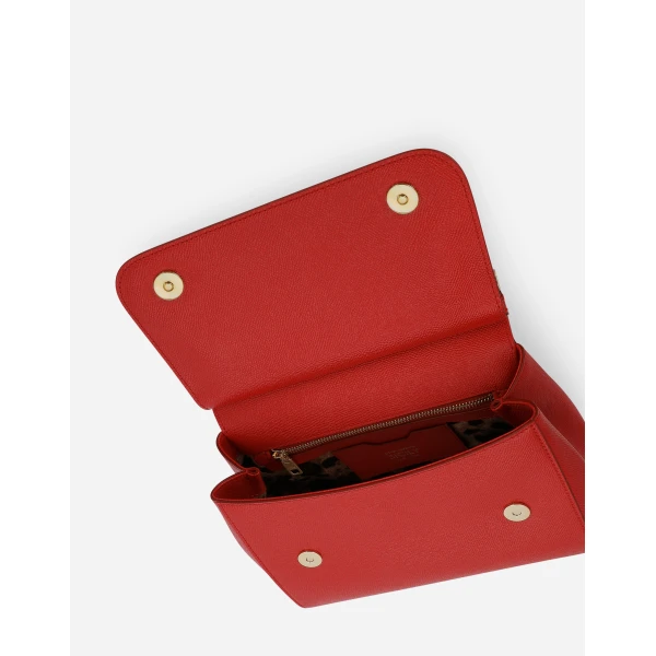 Red Dolce & Gabbana Large Sicily handbag in dauphine calfskin, view 5 | Totes & Top-Handle Bags