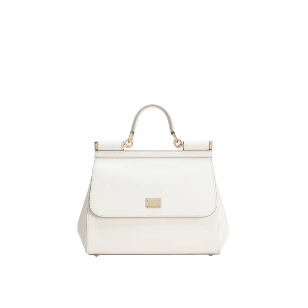 White Dolce & Gabbana Large Sicily handbag in dauphine calfskin | Totes & Top-Handle Bags