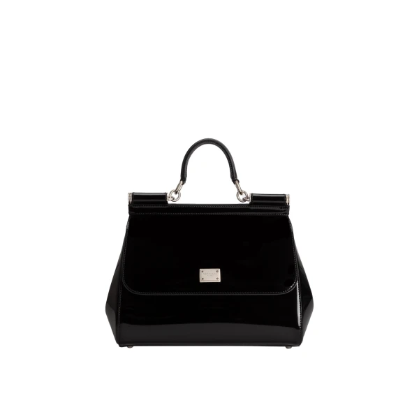 Large Sicily handbag in polished calfskin