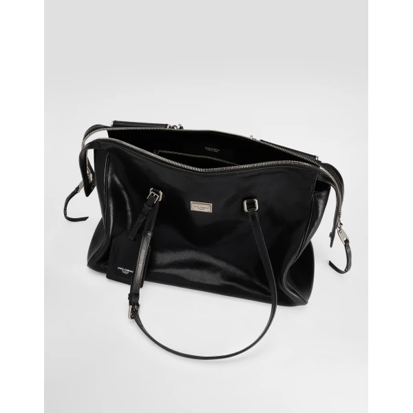 Black Dolce & Gabbana Large Vittoria calfskin bag, view 6 | Shoulder & Crossbody Bags