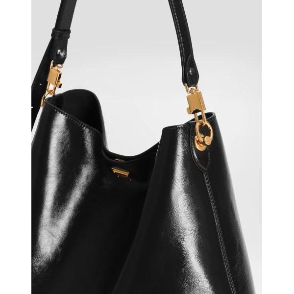 Black Dolce & Gabbana Large Vittoria calfskin shoulder bag, view 6 | Shoulder & Crossbody Bags
