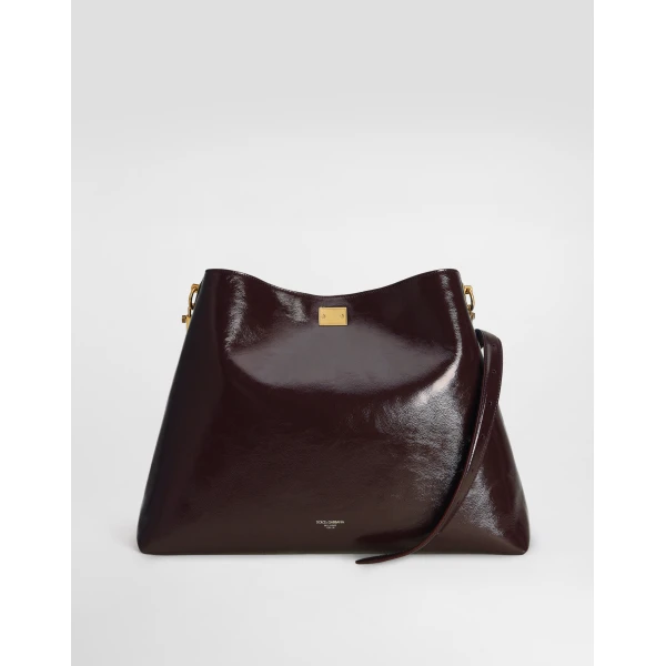 Bordeaux Dolce & Gabbana Large Vittoria calfskin shoulder bag, view 3 | Shoulder & Crossbody Bags