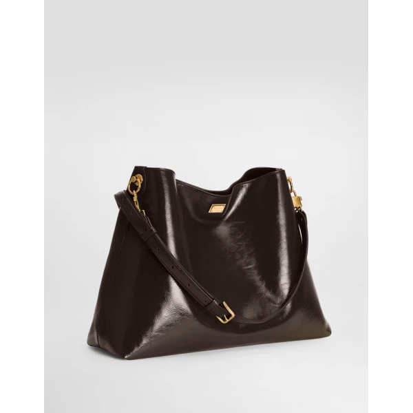 Brown Dolce & Gabbana Large Vittoria calfskin shoulder bag, view 2 | Shoulder & Crossbody Bags