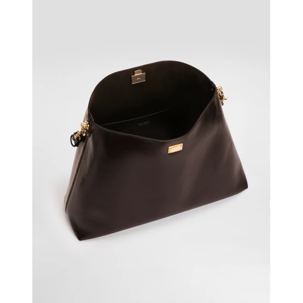 Brown Dolce & Gabbana Large Vittoria calfskin shoulder bag, view 5 | Shoulder & Crossbody Bags