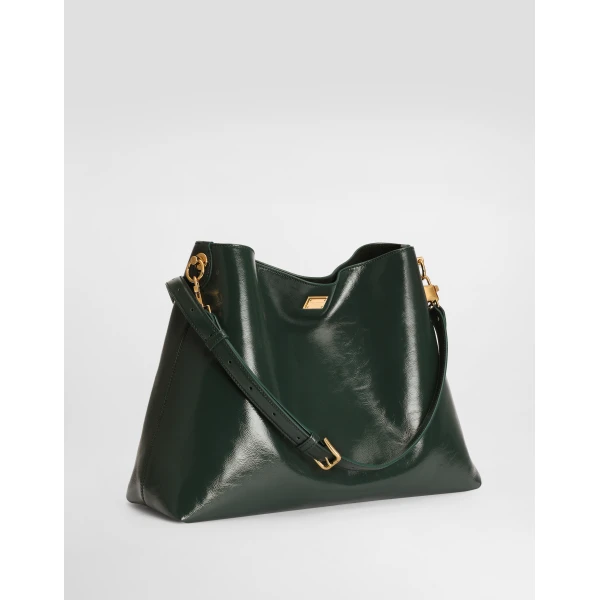 Green Dolce & Gabbana Large Vittoria calfskin shoulder bag, view 2 | Shoulder & Crossbody Bags