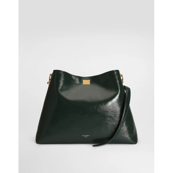 Green Dolce & Gabbana Large Vittoria calfskin shoulder bag, view 3 | Shoulder & Crossbody Bags