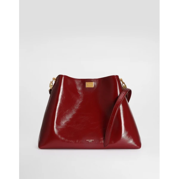 Red Dolce & Gabbana Large Vittoria calfskin shoulder bag, view 3 | Shoulder & Crossbody Bags