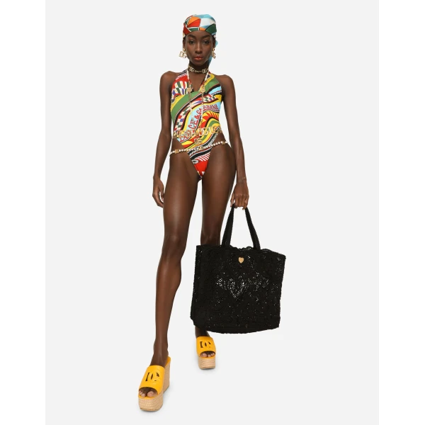 Black Dolce & Gabbana Large cordonetto lace bag, view 2 | Totes & Top-Handle Bags