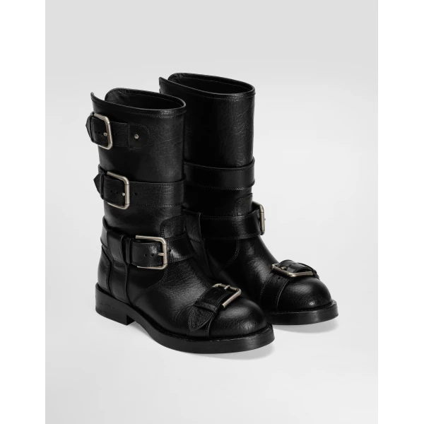 Black Dolce & Gabbana Leather ankle boots, view 2 | Boots
