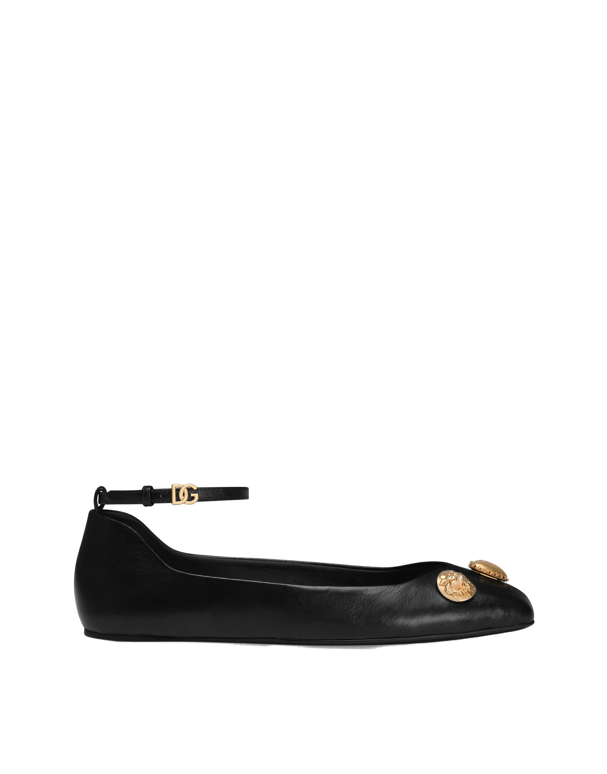Dolce & Gabbana Leather ballet flats with embroidery