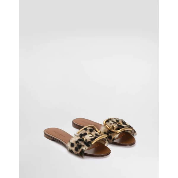 Print Dolce & Gabbana Leo-print flat slippers, view 2 | Flip Flops & Slides