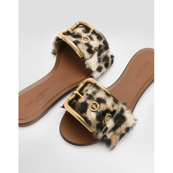 Print Dolce & Gabbana Leo-print flat slippers, view 4 | Flip Flops & Slides