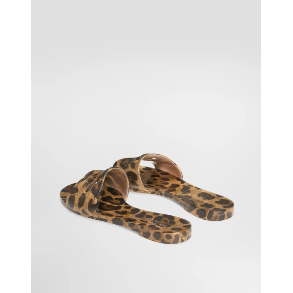Print Dolce & Gabbana Leo-print rubber beachwear slides, view 3 | Flip Flops & Slides