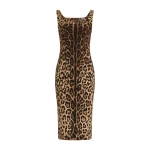 Print Dolce & Gabbana Leopard-print charmeuse dress | Dresses