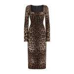 Print Dolce & Gabbana Leopard-print fitted dress | Dresses