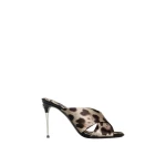 Print Dolce & Gabbana Leopard-print satin mules | Mules