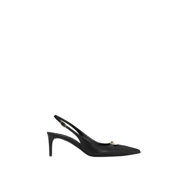 Black Dolce & Gabbana Lollo silk nappa leather slingback | Heels