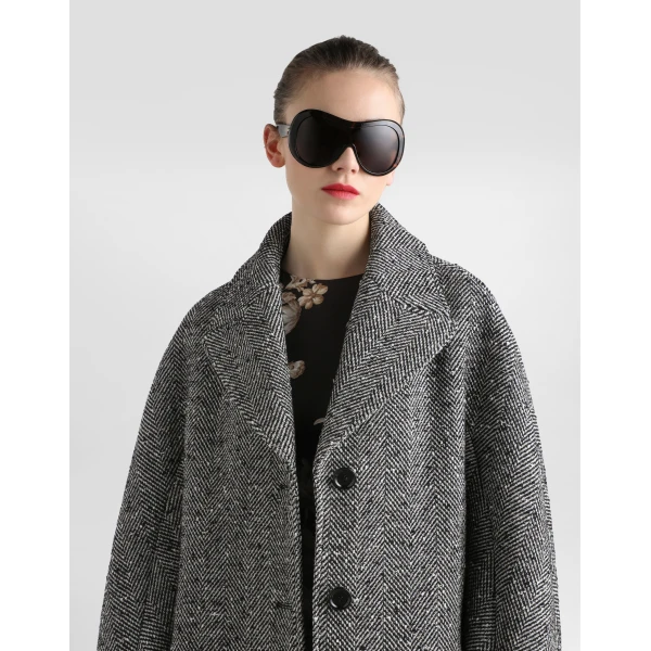 Multicolour Dolce & Gabbana Long chevron coat, view 4 | Coats