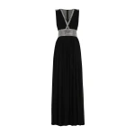 Black Dolce & Gabbana Long chiffon dress with fusible rhinestone detailing | Maxi Dresses