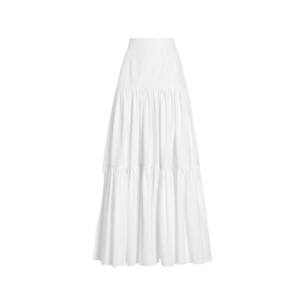 White Dolce & Gabbana Long ruffled cotton skirt | Maxi Skirts