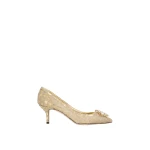 Gold Dolce & Gabbana Lurex lace rainbow pumps with brooch detailing | Heels