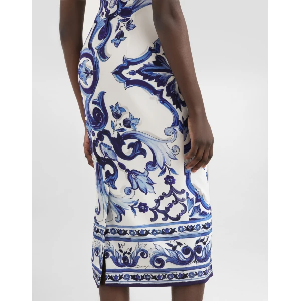 Print Dolce & Gabbana Majolica-print silk dress, view 5 | Dresses
