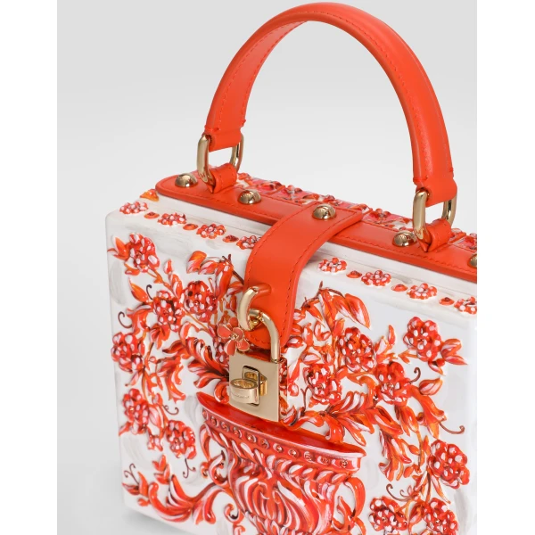 Orange Dolce & Gabbana Majolica resin Dolce Box handbag, view 4 | Totes & Top-Handle Bags