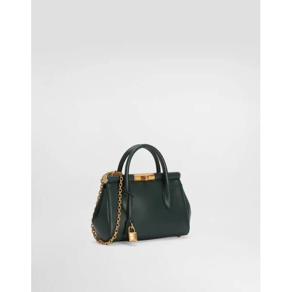 Green Dolce & Gabbana Marlene day mini bag in palmellato calfskin, view 3 | Mini Bags