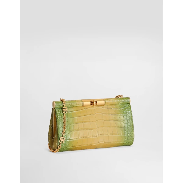 Multicolour Dolce & Gabbana Marlene degradé alligator shoulder bag, view 2 | Shoulder & Crossbody Bags