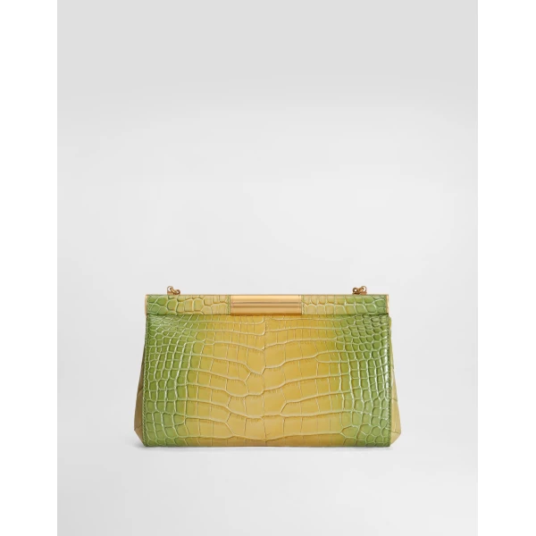Multicolour Dolce & Gabbana Marlene degradé alligator shoulder bag, view 3 | Shoulder & Crossbody Bags