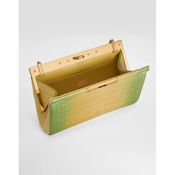 Multicolour Dolce & Gabbana Marlene degradé alligator shoulder bag, view 4 | Shoulder & Crossbody Bags