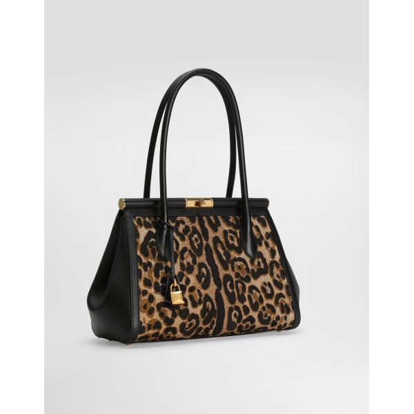 Multicolour Dolce & Gabbana Marlene everyday bag with thread embroidery, view 3 | Totes & Top-Handle Bags