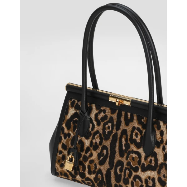 Multicolour Dolce & Gabbana Marlene everyday bag with thread embroidery, view 6 | Totes & Top-Handle Bags