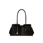 Black Dolce & Gabbana Marlene handbag in kid leather and polished crocodile | Totes & Top-Handle Bags