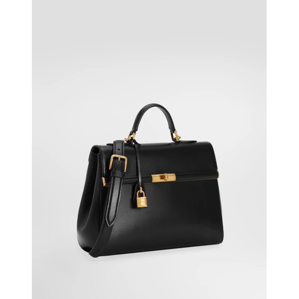 Black Dolce & Gabbana Marlene handbag in palmellato calfskin, view 4 | Totes & Top-Handle Bags