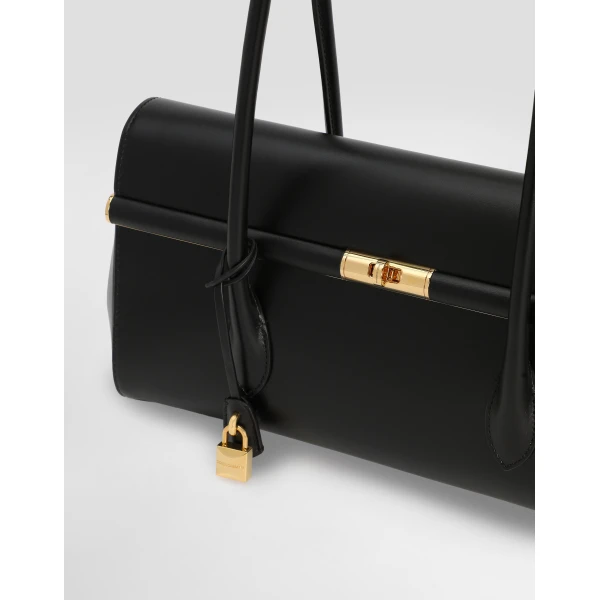 Black Dolce & Gabbana Marlene handbag in palmellato calfskin, view 6 | Totes & Top-Handle Bags