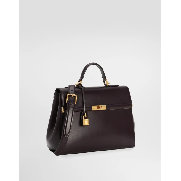 Bordeaux Dolce & Gabbana Marlene handbag in palmellato calfskin, view 4 | Totes & Top-Handle Bags
