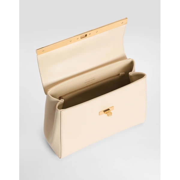 White Dolce & Gabbana Marlene handbag in palmellato calfskin, view 5 | Totes & Top-Handle Bags