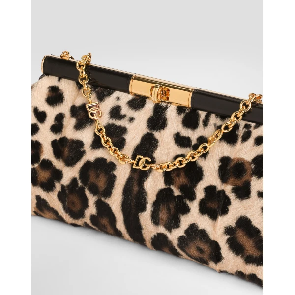 Multicolour Dolce & Gabbana Marlene shoulder bag in leo kid leather, view 4 | Shoulder & Crossbody Bags