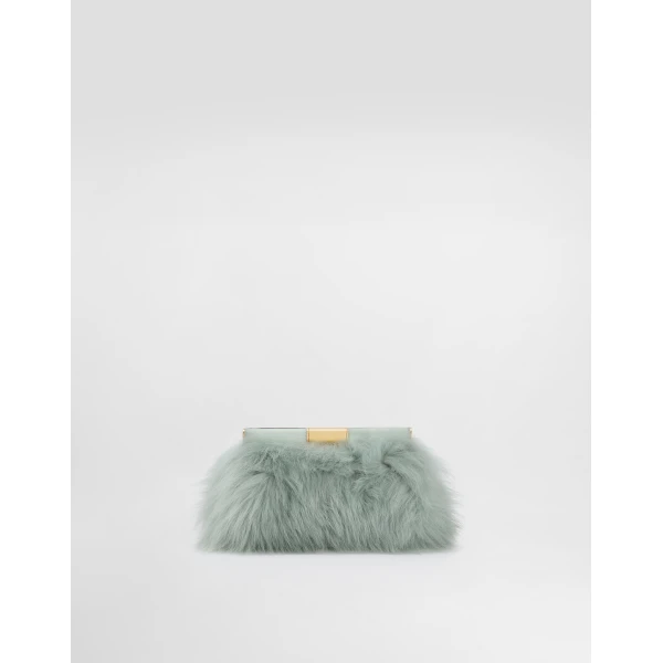 Multicolour Dolce & Gabbana Marlene shoulder bag in shearling and calfskin, view 4 | Shoulder & Crossbody Bags