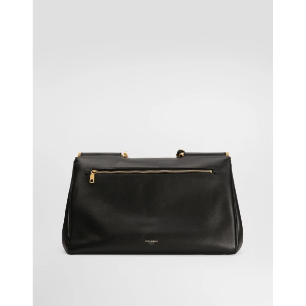 Black Dolce & Gabbana Maxi My Sicily handbag in plongé calfskin, view 3 | Totes & Top-Handle Bags