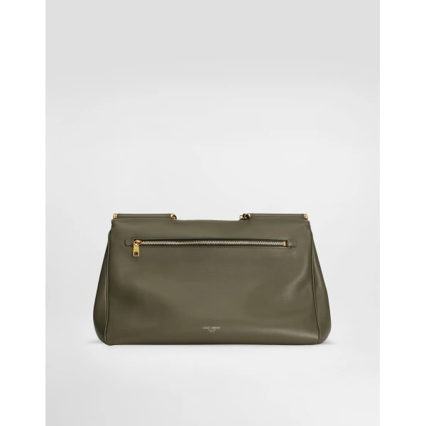 Green Dolce & Gabbana Maxi My Sicily handbag in plongé calfskin, view 6 | Totes & Top-Handle Bags