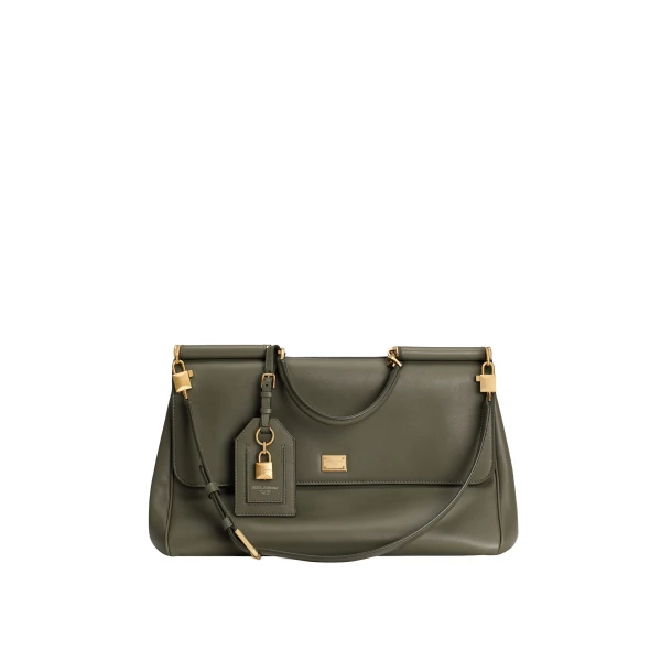Green Dolce & Gabbana Maxi My Sicily handbag in plongé calfskin | Totes & Top-Handle Bags
