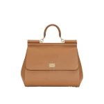Brown Dolce & Gabbana Maxi Sicily handbag in dauphine calfskin | Totes & Top-Handle Bags